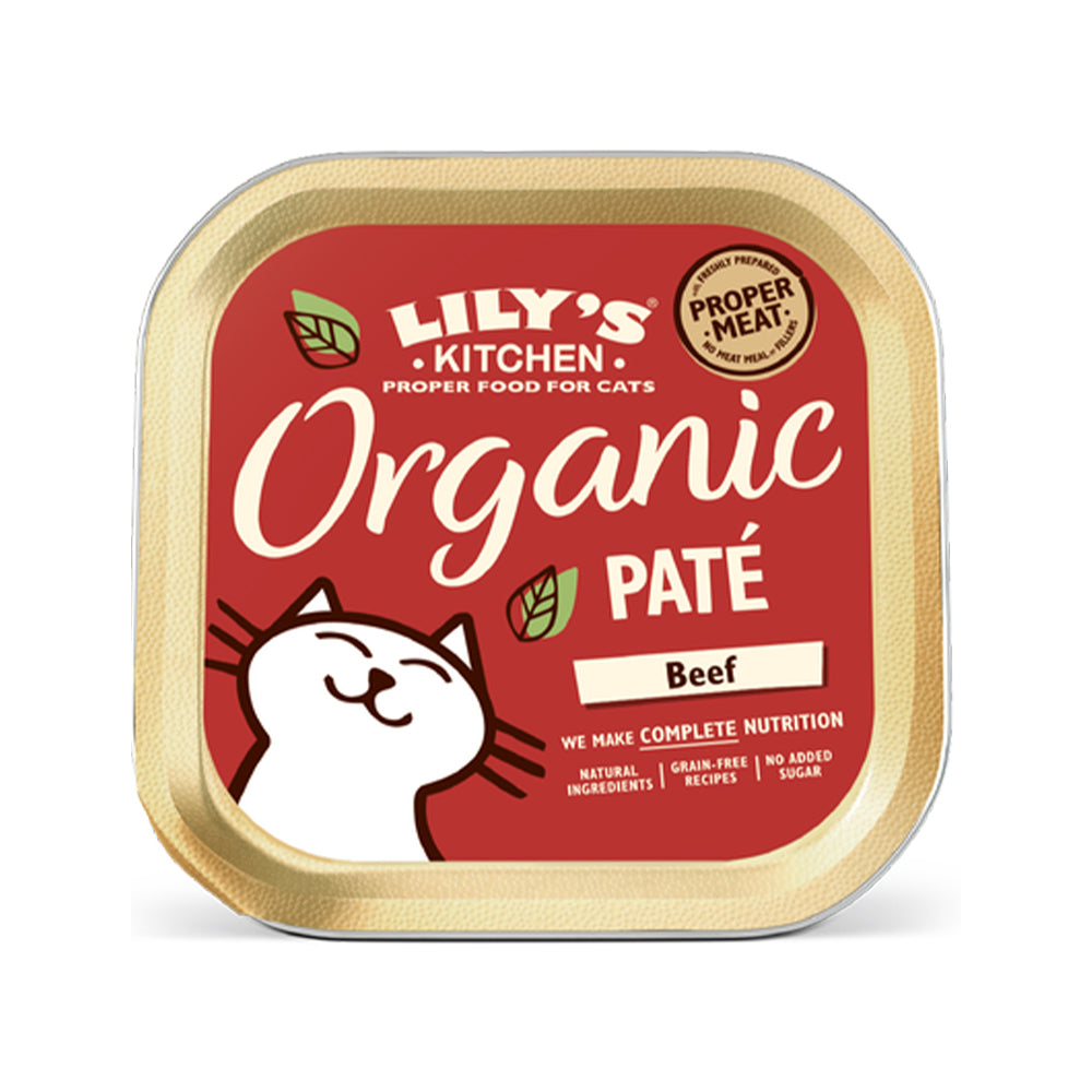 Premium Organic Beef Pâté Wet Cat Food - Grain-Free, High Protein Meal for Adult & Senior Cats - Perfect for Picky Eaters & Digestive Health - Ideal for Daily Feeding & Weight Management