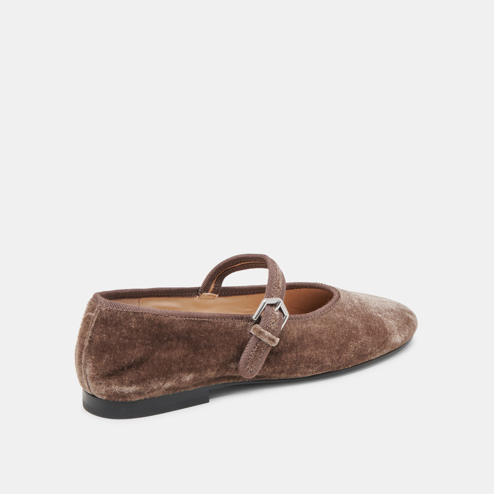 ROSLYN Women's Ballet Flats - Comfortable Smoke Velvet Slip-On Shoes for Casual Wear, Office & Travel