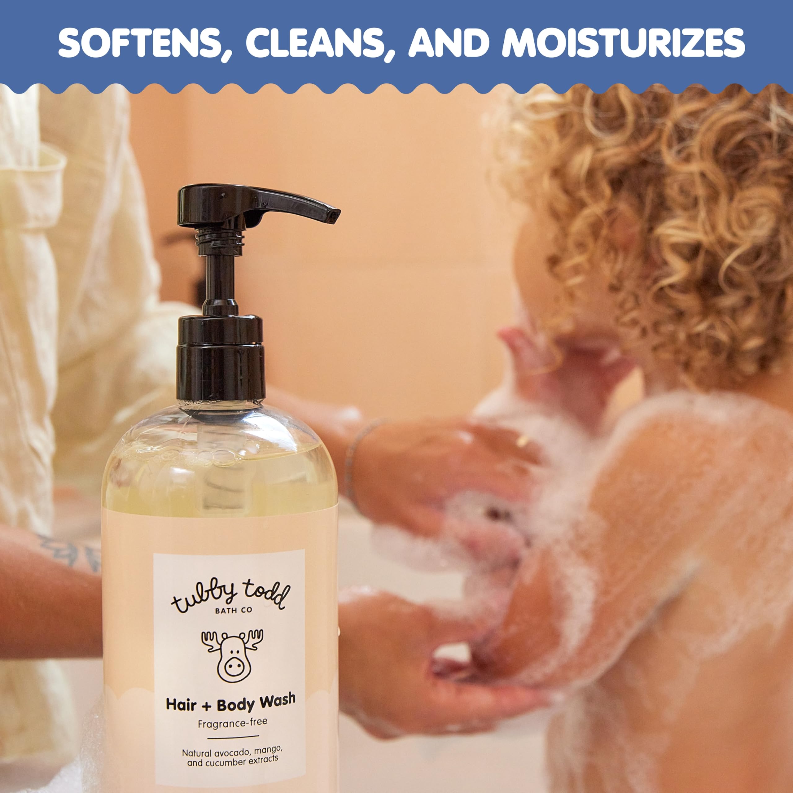 TUBBY TODD Baby Hair & Body Wash - Gentle Natural Shampoo & Wash for Newborns, Infants & Toddlers - Hypoallergenic, Non-Toxic - Lavender Rosemary Scent - 2 Pack (8.5oz + 25oz) - Perfect for Bath Time, Sensitive Skin Care & Daily Baby Hygiene