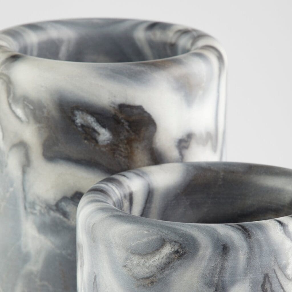 Cyan Design 11649 Roma Vase - Antique Brass & Grey Marble Small Decorative Vase for Home Decor, Wedding Centerpiece, Tabletop Display