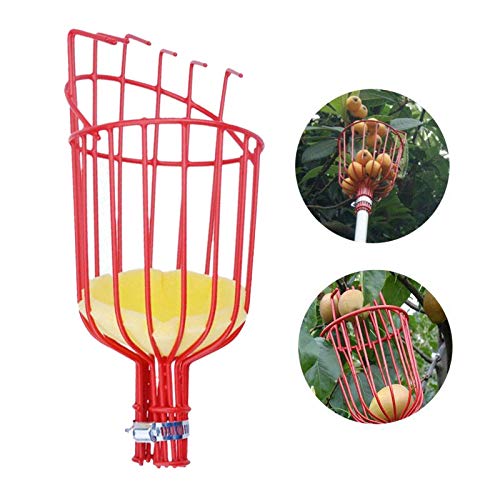 **Melitt Outdoor Deep Basket Garden Tool - Heavy Duty Metal Fruit Picker & Catcher for Harvesting Apples, Peaches, Pears - Perfect for Orchard, Farm, and Home Garden Use**