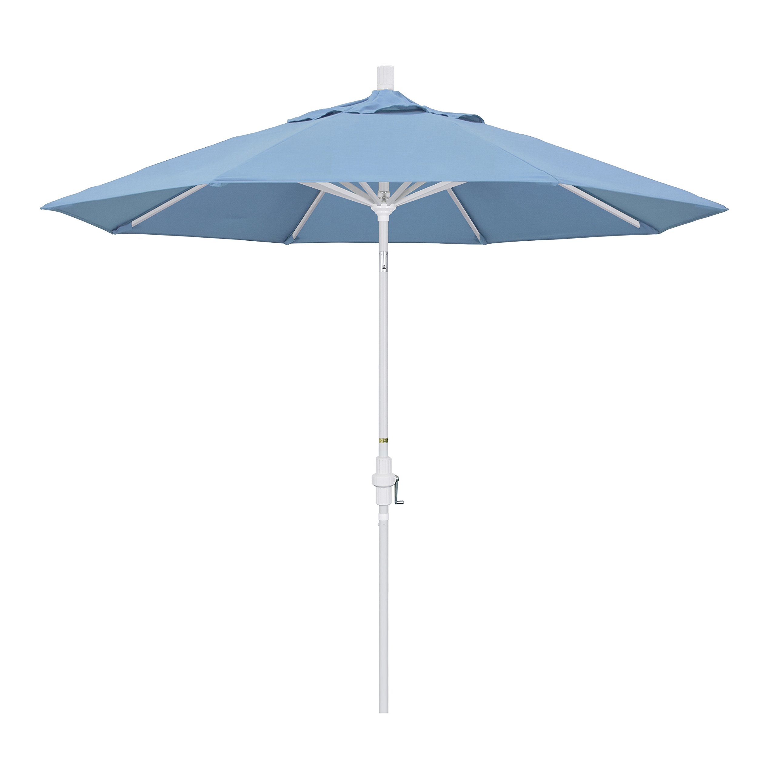 9' Round Aluminum Patio Umbrella with Crank & Tilt - Air Blue for Outdoor Dining