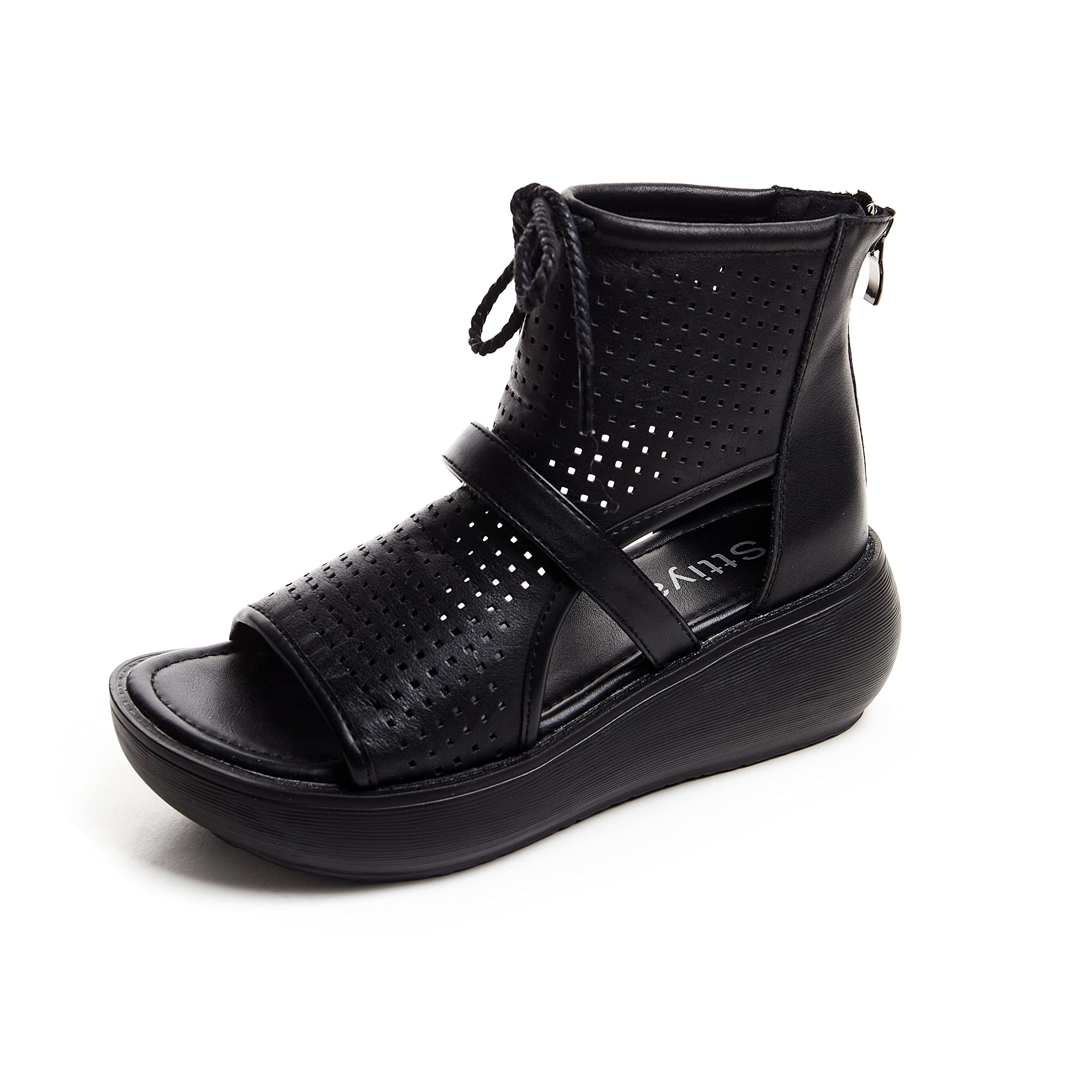 Women's High Top Leather Boot Sandals - Open Toe Cutout Design Fashion Sandals for Women | Perfect for Summer Outfits, Beach Vacations & Boho Chic Style