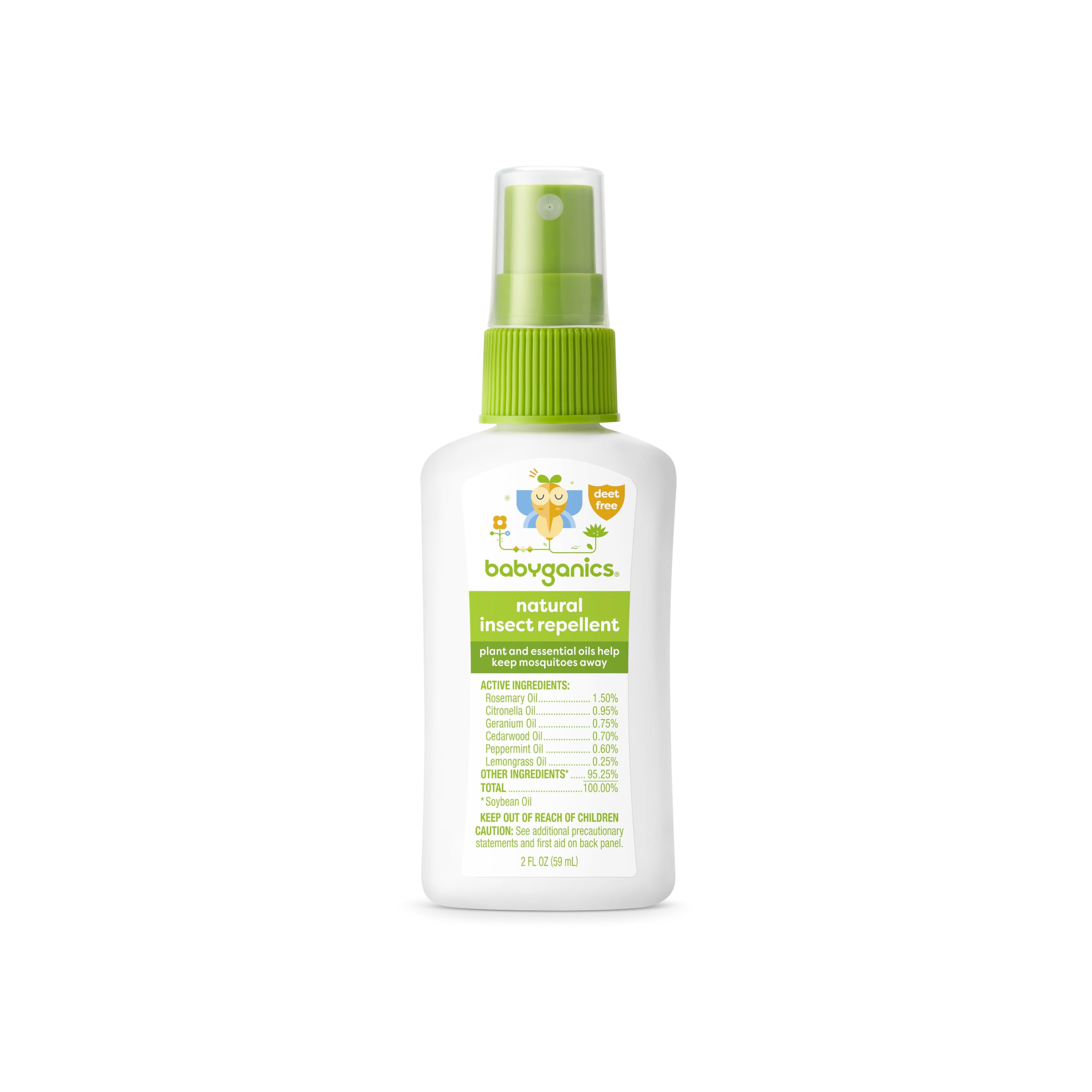 Babyganics Natural Insect Repellent Spray, 2oz Travel Size - Plant-Based & Essential Oil Formula for Babies & Kids - Perfect for Outdoor Activities, Camping, Hiking & Travel