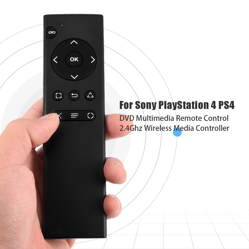 Wireless Multimedia Remote Control for PS4 & DVD Player - Black | Perfect for Gaming, Streaming & Home Theater Entertainment