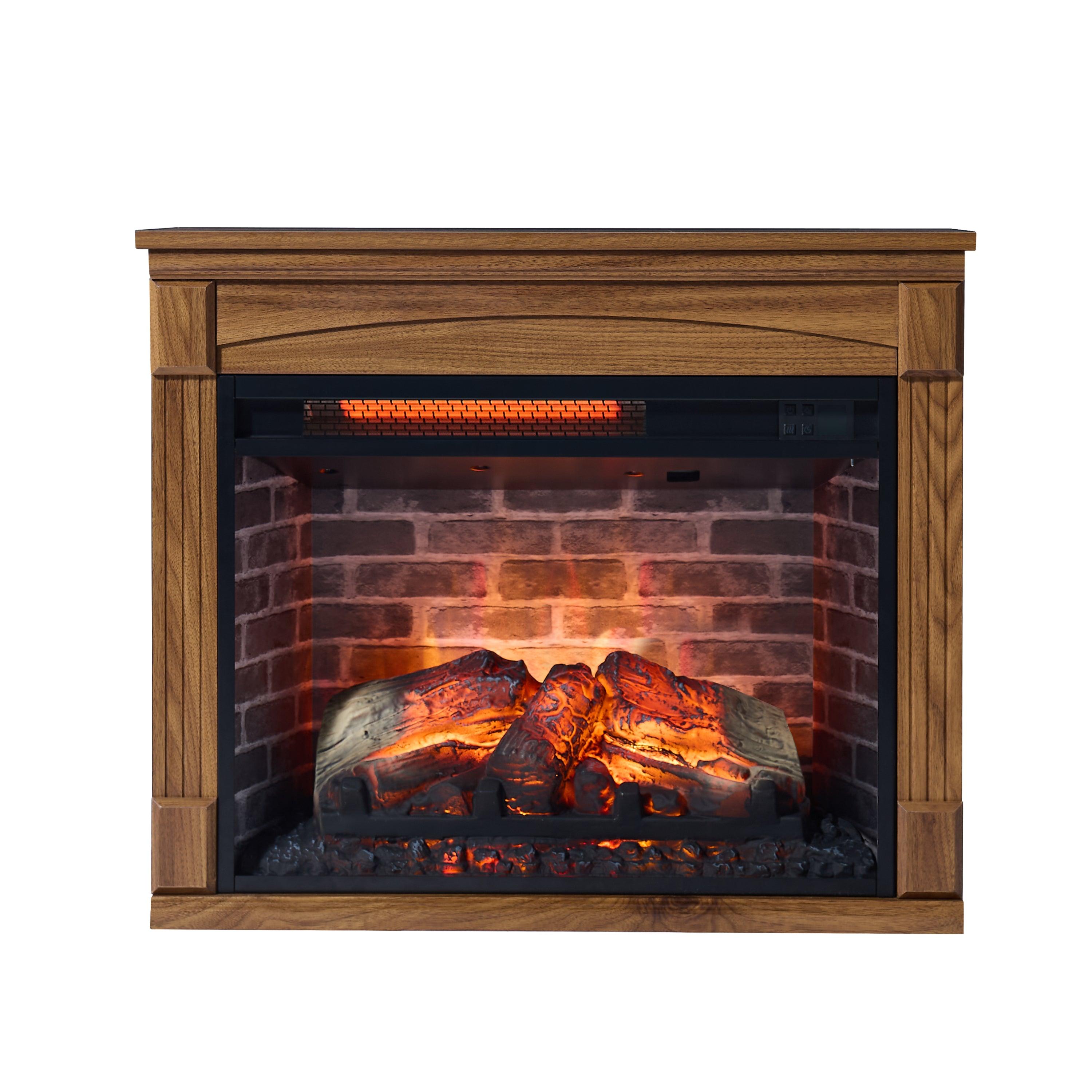 28 Inch TV Stand with Electric Fireplace - Modern Entertainment Center for Living Room, Bedroom & Home Theater