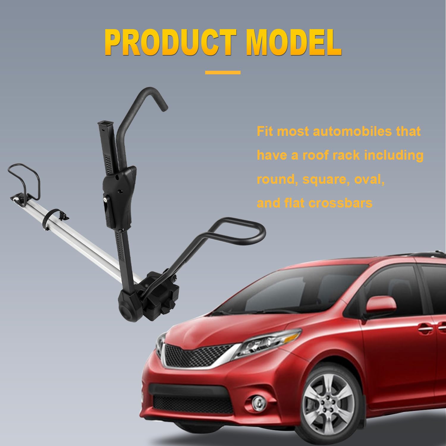 OCPTY Upright Bike Rack for Cars, SUVs, Trucks & Vans - Heavy Duty Roof Mount Bike Carrier (Set of 1) - Perfect for Road Trips, Camping & Outdoor Adventures