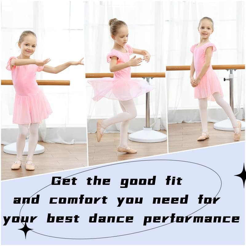 DIPUG Girls Ballet Leotard with Skirt - Toddler Dance Leotard with Flutter Sleeves & Criss Cross Back - Perfect for Ballet Class, Recitals & Dance Performances