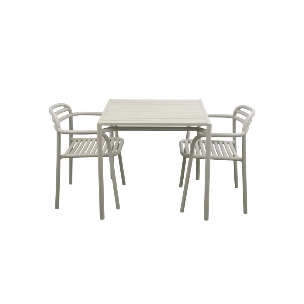 Bliss Outdoor Dining Table Set with 2 Armchairs - Patio Furniture for Garden, Backyard, Poolside & Outdoor Entertaining