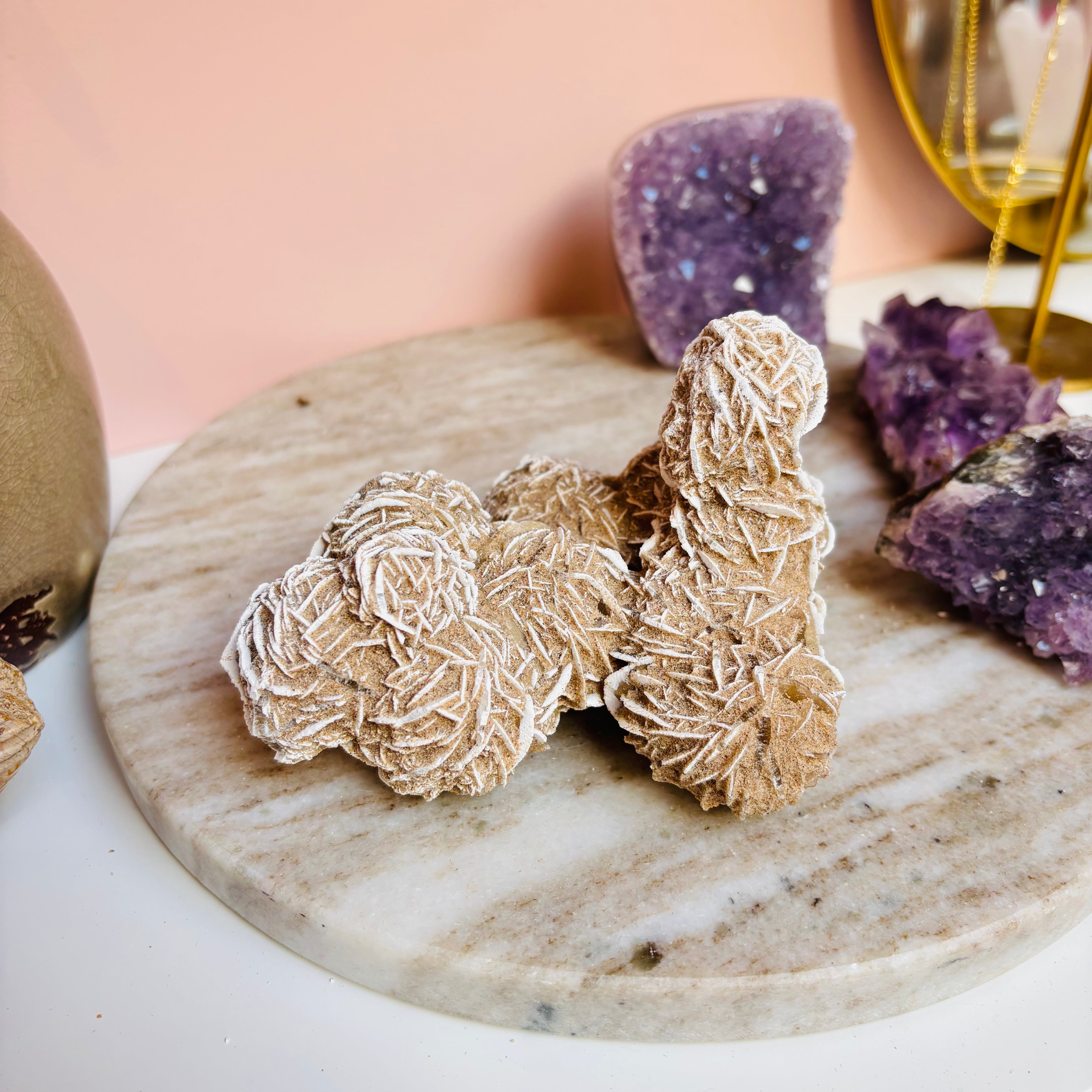 Natural Desert Rose Stone - Unique Home Decor & Healing Crystal for Meditation, Yoga, and Spiritual Wellness