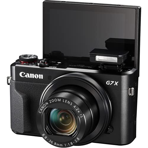 Canon PowerShot G7 X Mark II Digital Camera (1066C001) - 20.1MP, 4.2x Zoom, WiFi & NFC - Includes 64GB SD Card, Card Reader, Soft Case, Tripod, Hand Strap, Memory Wallet & Cleaning Kit (Renewed) - Perfect for Travel, Vlogging & Photography Enthusiasts