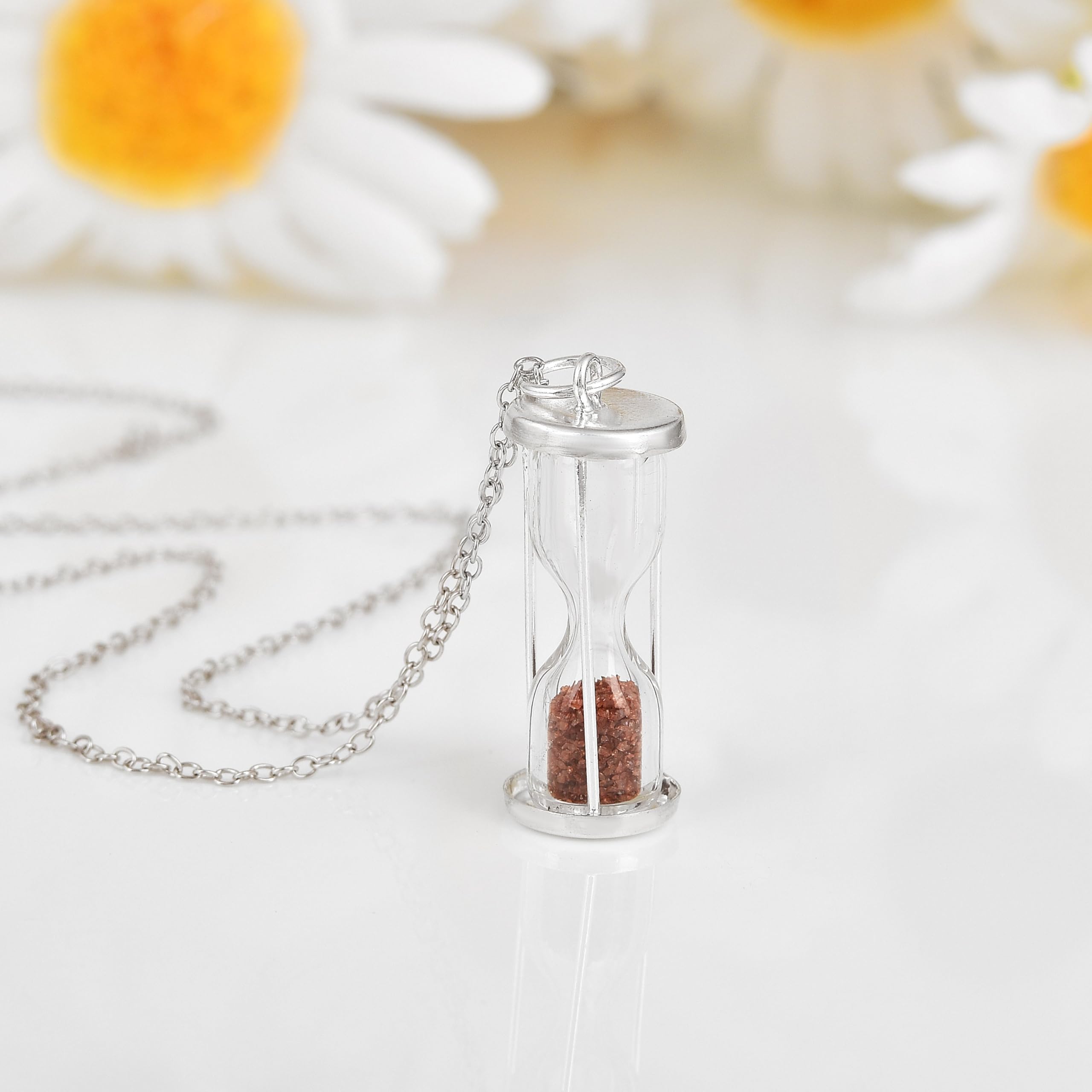 Natural Garnet Hourglass Pendant Necklace for Women - Elegant Bohemian Crystal Jewelry Gift - Perfect for Daily Wear, Date Night & Special Occasions