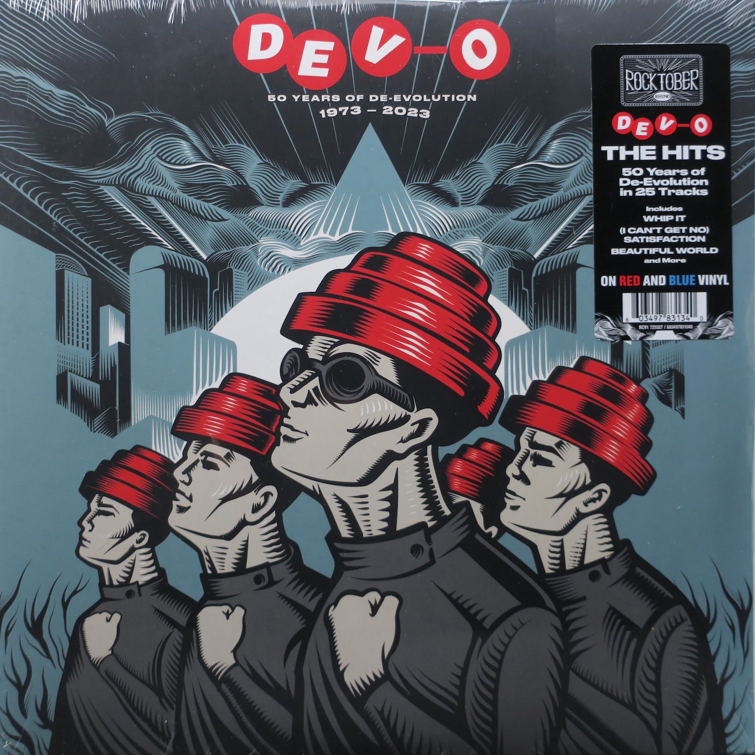 DEVO '50 Years Of De Evolution 1973-2023' RED/BLUE Vinyl 2LP Record - Limited Edition Collectible for Music Lovers & Vinyl Enthusiasts - Perfect for Home Listening, Gifts, and Music Collections