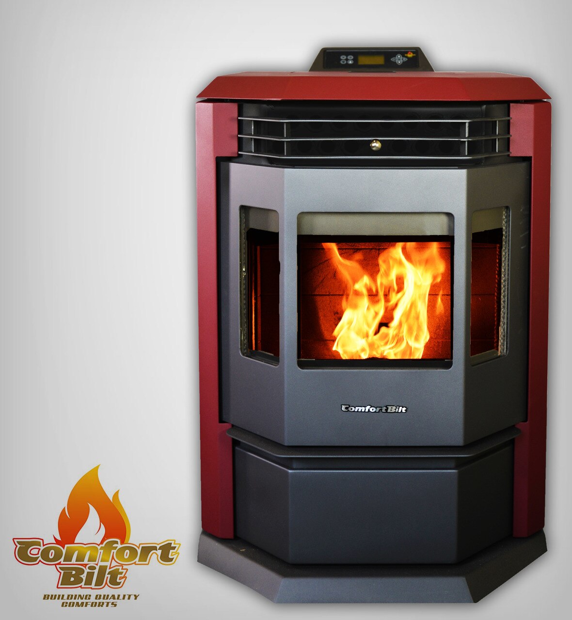 ComfortBilt HP22 Pellet Stove in Burgundy - High Efficiency Heating for Home & Cabin | Perfect for Winter Warmth & Energy Savings