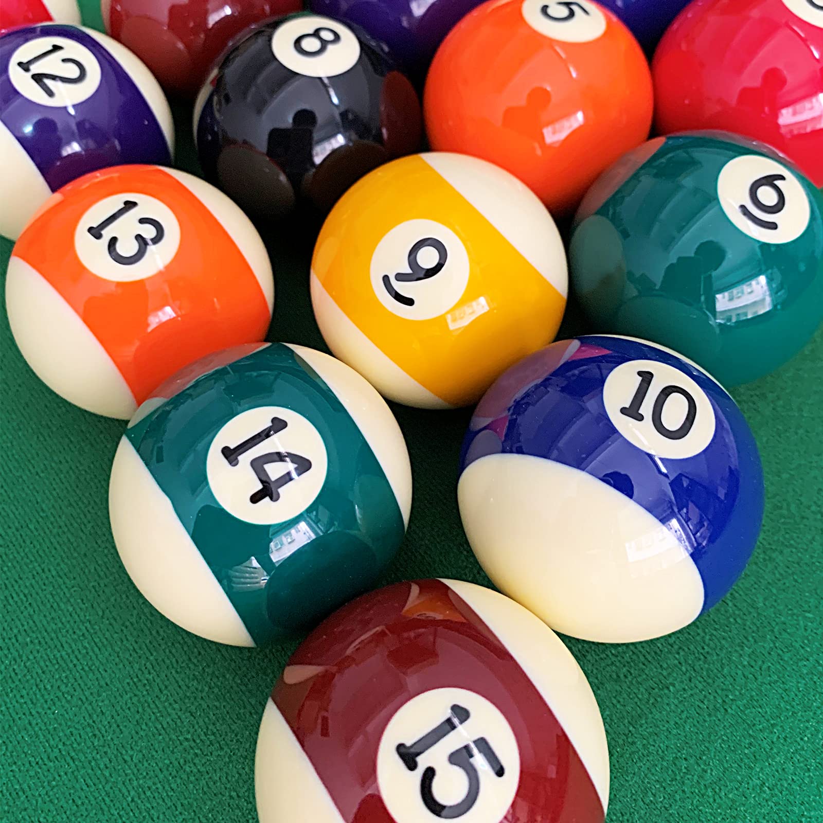 Upgrade 1.5 Inch Mini Billiard Balls Set - American Style Pool Balls (16 Balls) for 6 Feet Pool Tables - Perfect for Home Game Rooms, Bars, and Recreational Centers