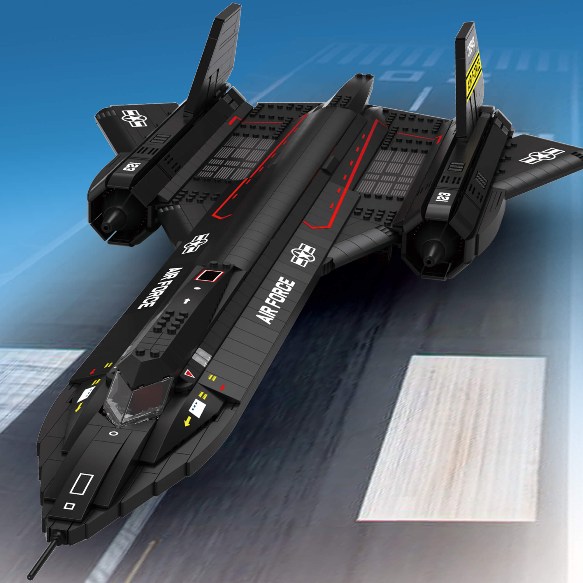 Reobrix 33041 SR-71 Blackbird Model Building Kit - 1:72 Scale Military Aircraft DIY Bricks Set for Adults & Teens - Perfect for Collectors, Display, and STEM Education