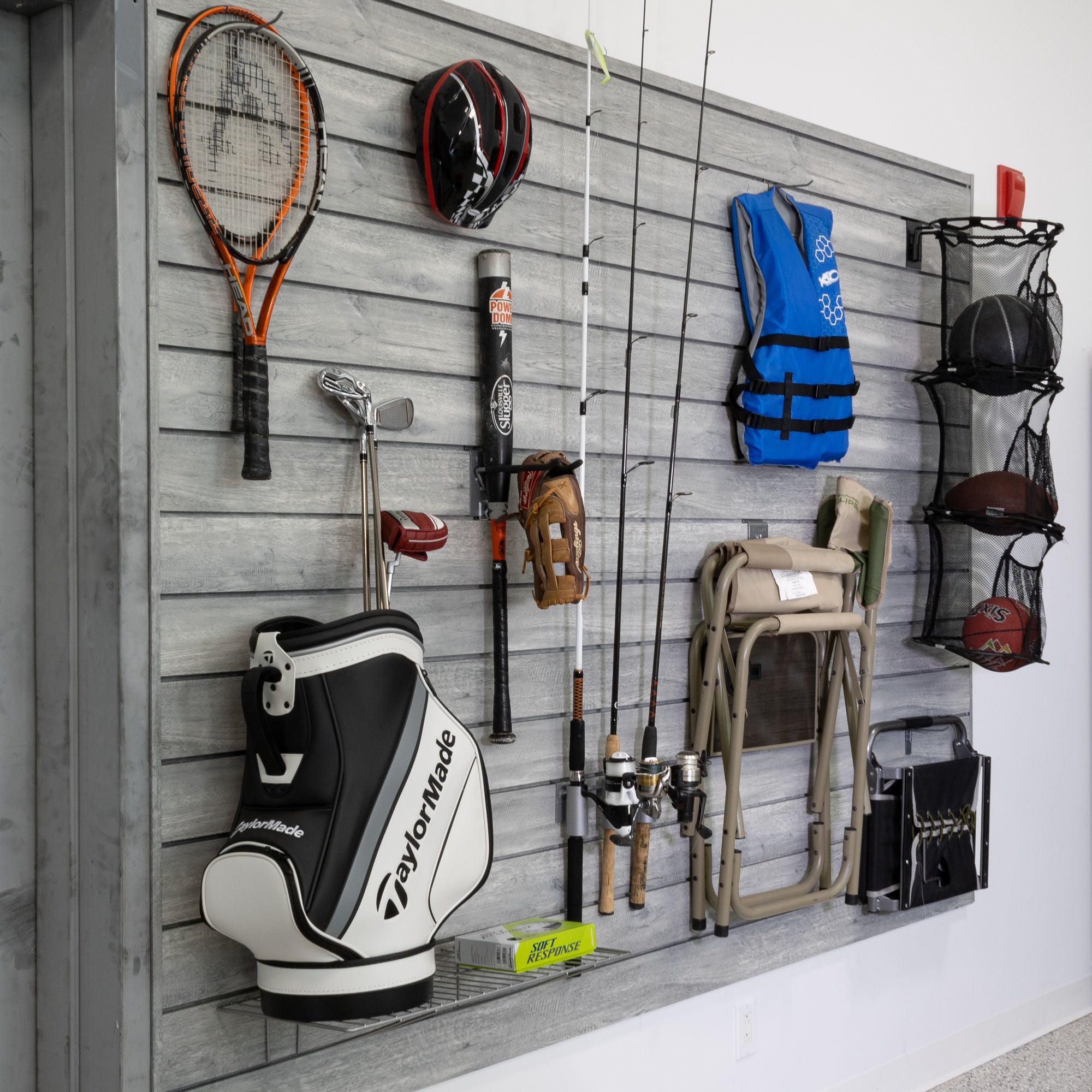 Procore+ Gray Wood Slatwall Mini Bundle - Wall Organizer for Retail Displays & Home Storage - Perfect for Stores, Garages, and Office Organization