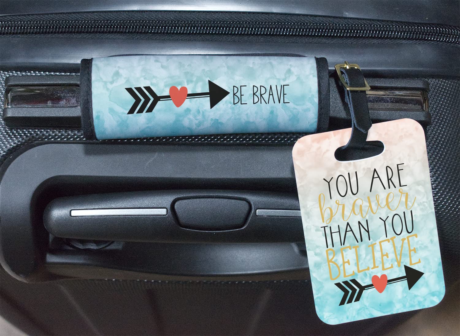 Custom Engraved Inspirational Quote Metal Luggage Tag - Unique Travel Gift for Men & Women - Perfect for Suitcases, Backpacks, and Carry-On Bags