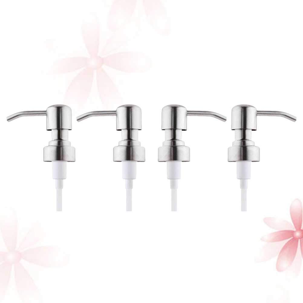 Cabilock 4-Pack Soap Dispenser Pump Heads - Replacement Press Pump Lids for Bathroom & Kitchen Bottles - Perfect for Liquid Soap, Lotion and Shampoo Dispensers
