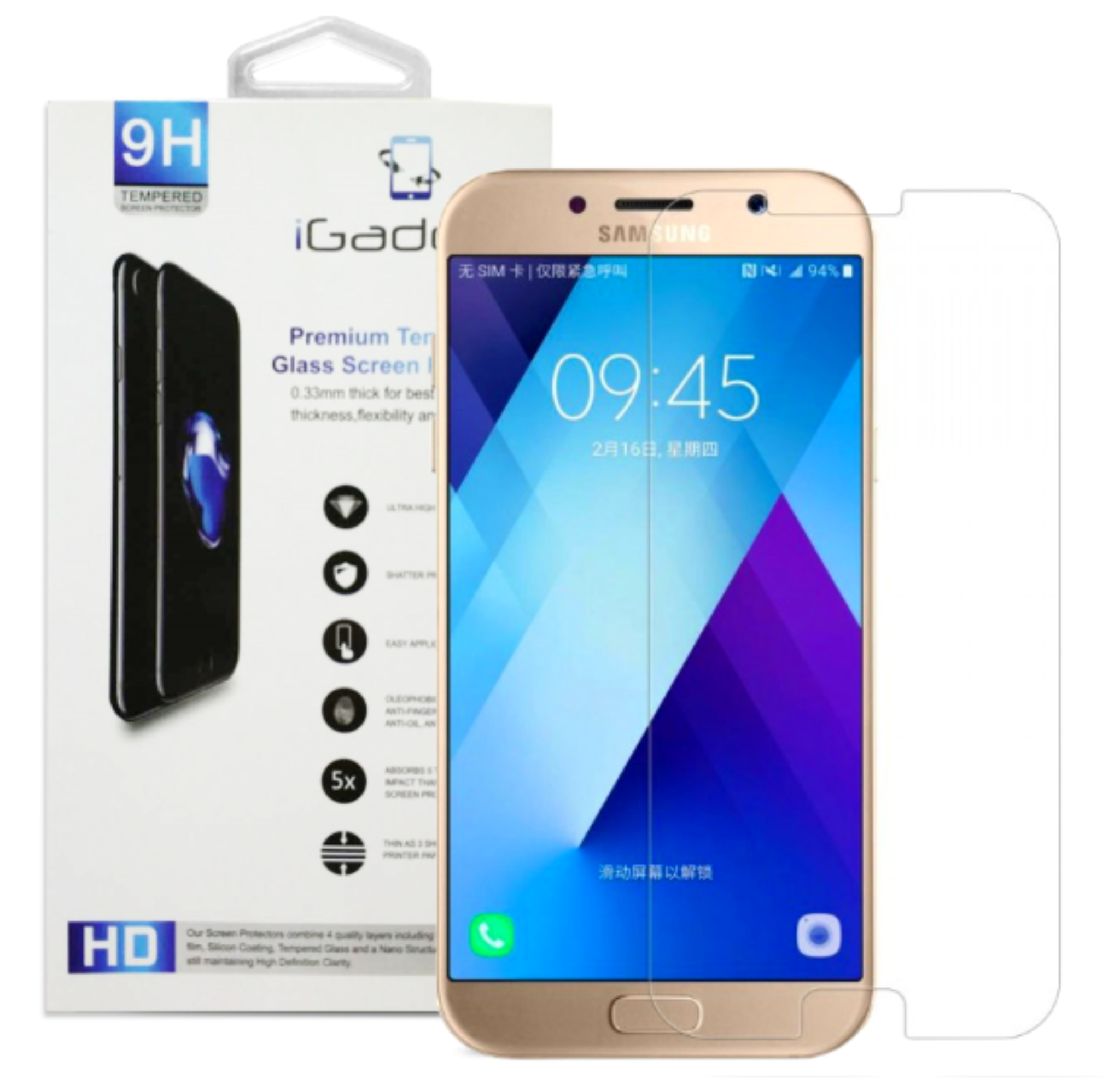 Samsung Galaxy A7 (2017) Screen Protector - Case Friendly Ultra Clear Tempered Glass Shield for Smartphone Protection | Perfect for Everyday Use, Travel & Work