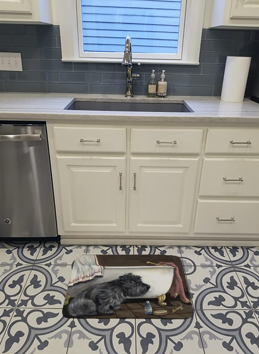 Cairn Terrier Bath Mat - Non-Slip Memory Foam Bathroom Rug, Machine Washable & Quick Dry, Durable Kitchen & Bath Mat for Pets - Perfect for Bathrooms, Showers & Pet-Friendly Homes