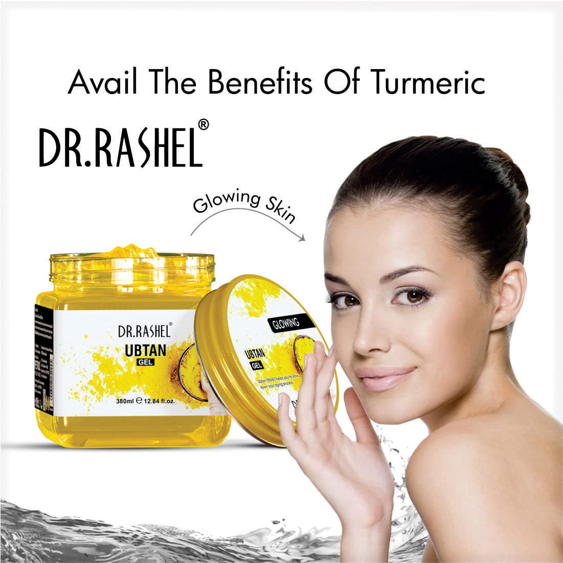 DR.RASHEL Ubtan Gel for Face & Body - Turmeric Brightening Cream for Normal Skin (380ml) | Natural Glow Treatment for Daily Skincare & Special Occasion Prep