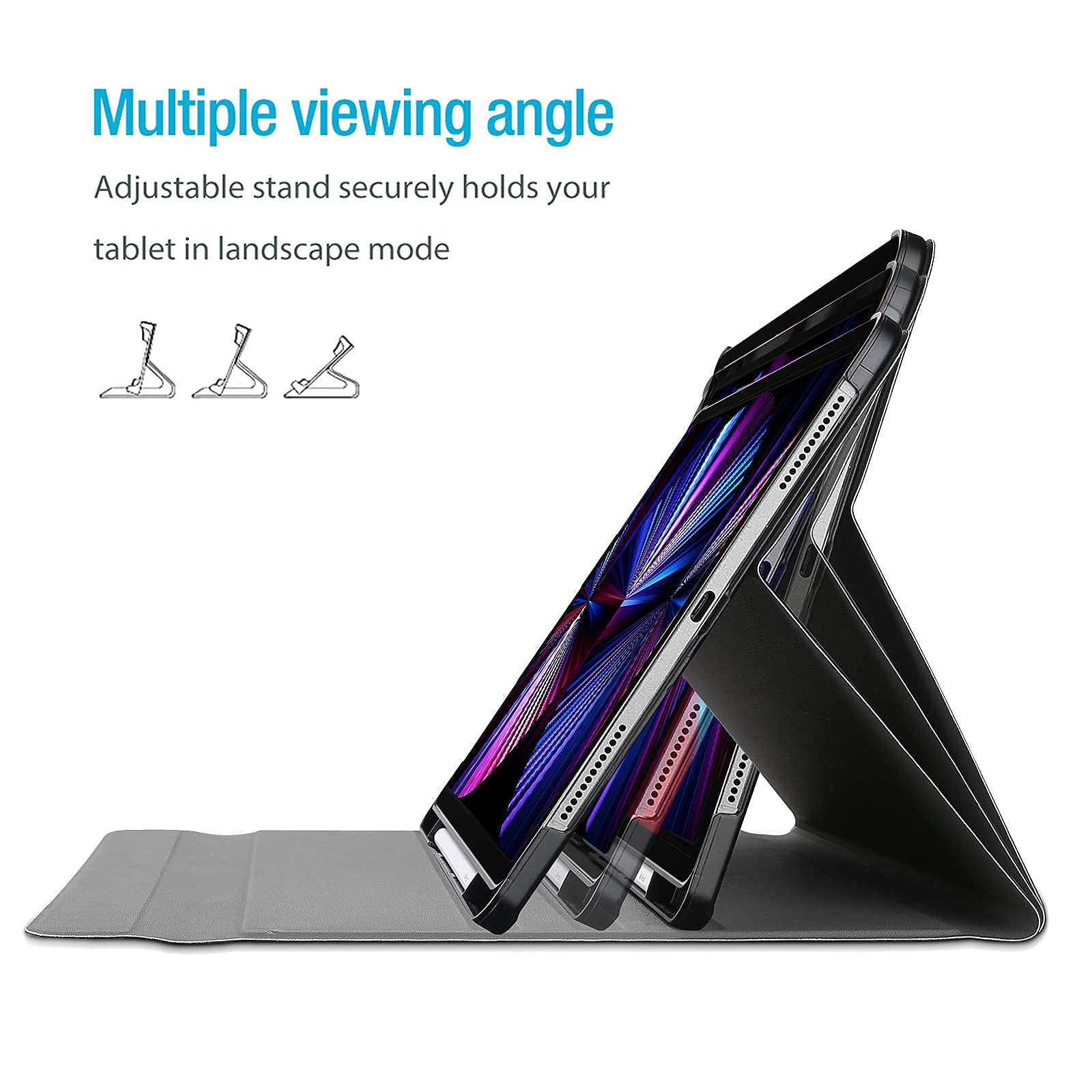 ProCase iPad Pro 11 Keyboard Case with 4-Way Privacy Screen Protector - Compatible with iPad Pro 11