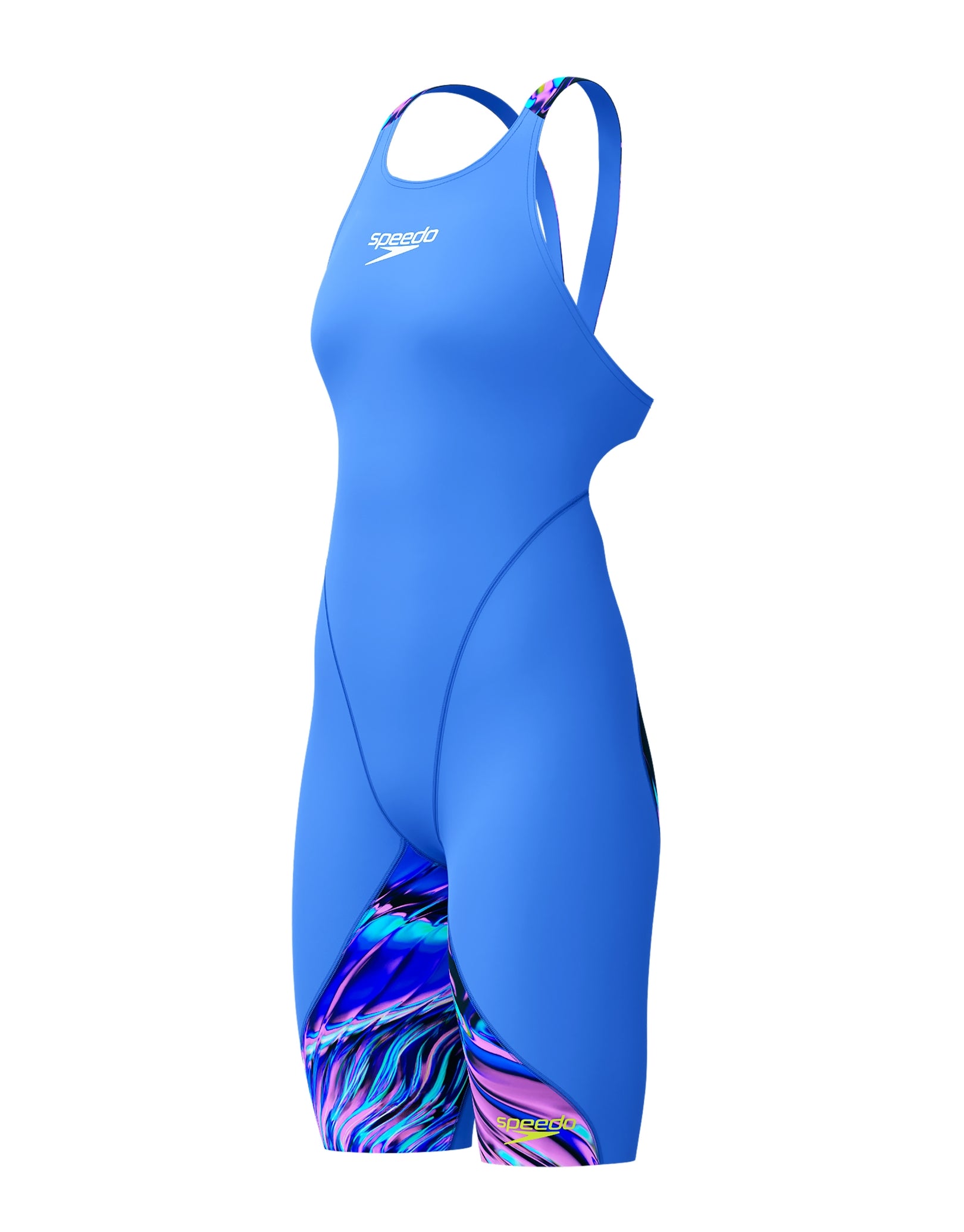 Speedo Fastskin LZR Ignite Kneeskin Swimsuit - High Performance Competition Swimwear for Professional Swimmers & Triathletes - Blue/Multi Color - Ideal for Swim Meets, Training & Open Water Racing