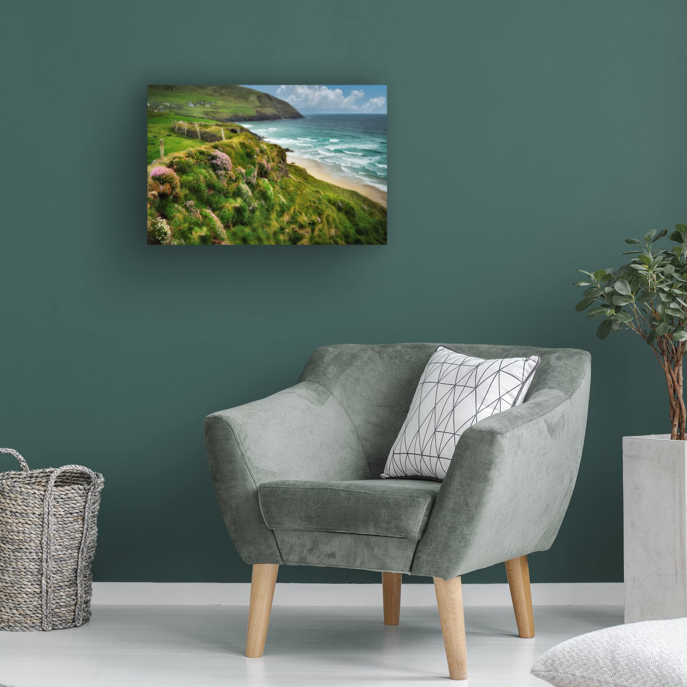 Trademark Fine Art 'Sea Thrift' Canvas Wall Art Print by Dennis Frates - Coastal Beach Decor for Living Room, Bedroom & Office