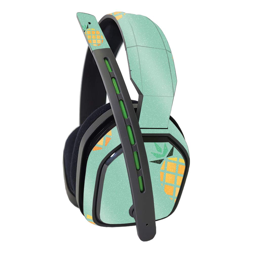 MightySkins Glossy Glitter Skin Cover for Astro A10 Gaming Headset - Simple Pineapples Design | Protective & Durable High-Gloss Finish | Easy to Apply & Remove | Made in USA | Perfect for Gamers & Streamers to Customize Headset Style