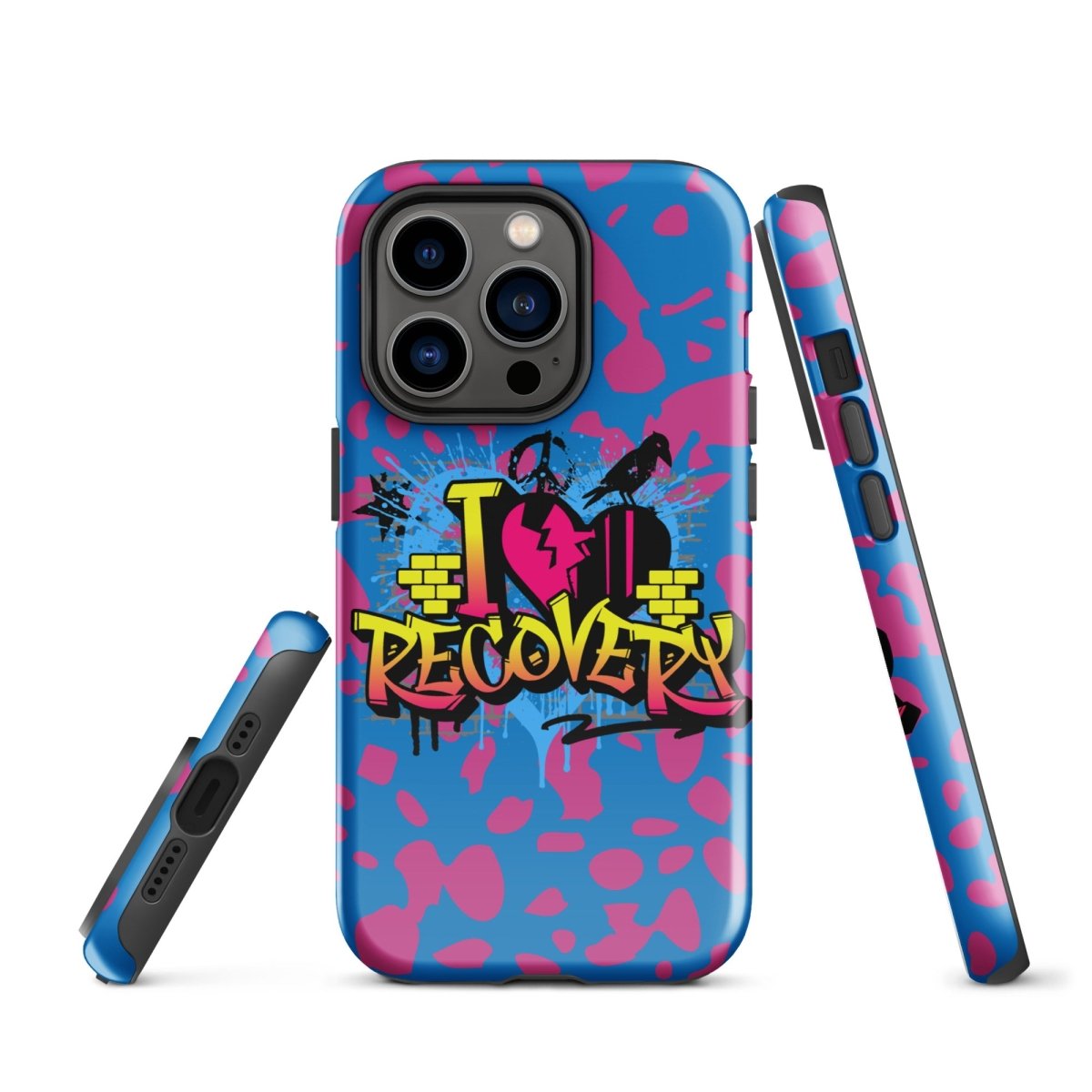 I Love Recovery iPhone Tough Case - Durable Protective Cover for iPhone | Perfect for Sober Living & Addiction Recovery Support