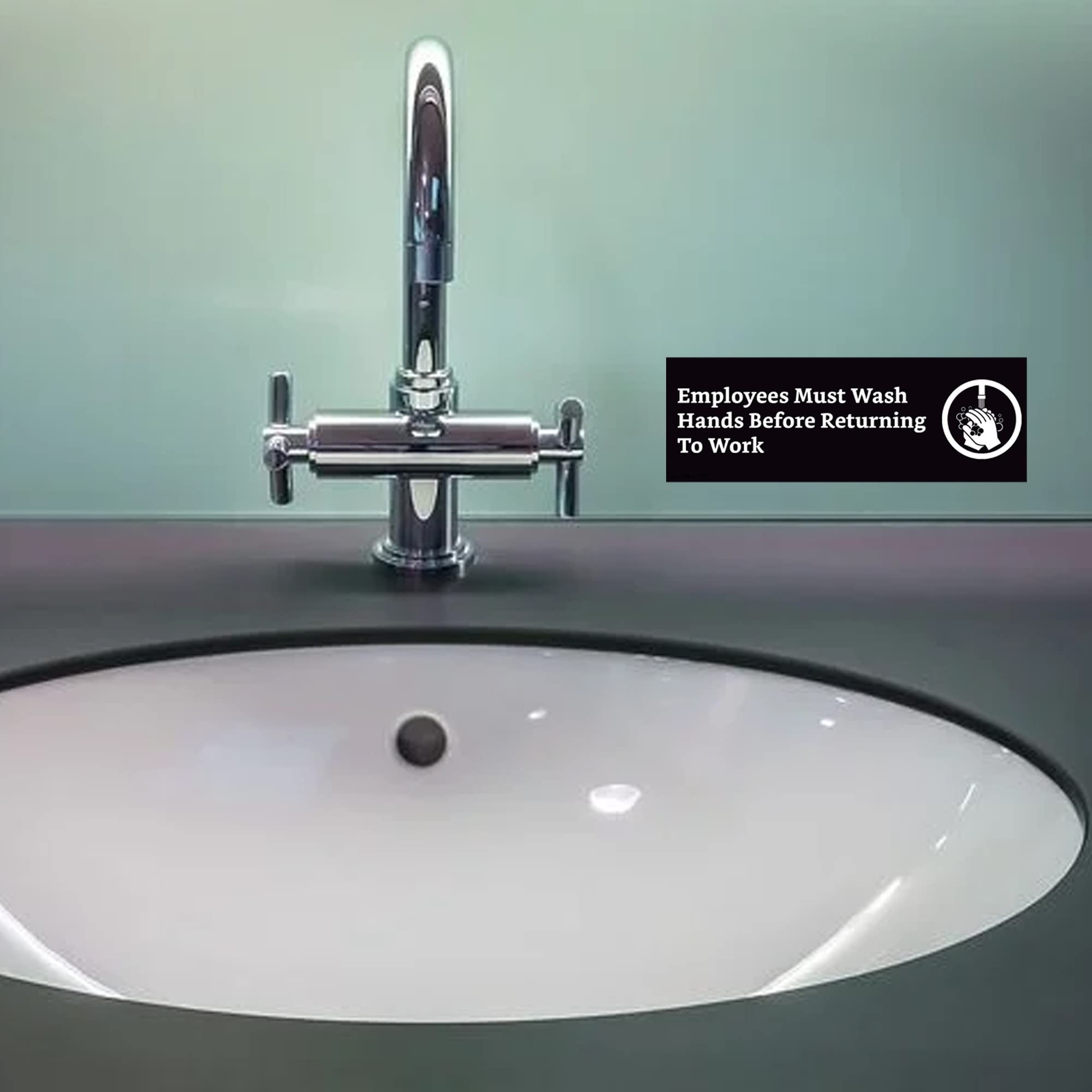 Employees Must Wash Hands Sign (4 Pack, 7.3