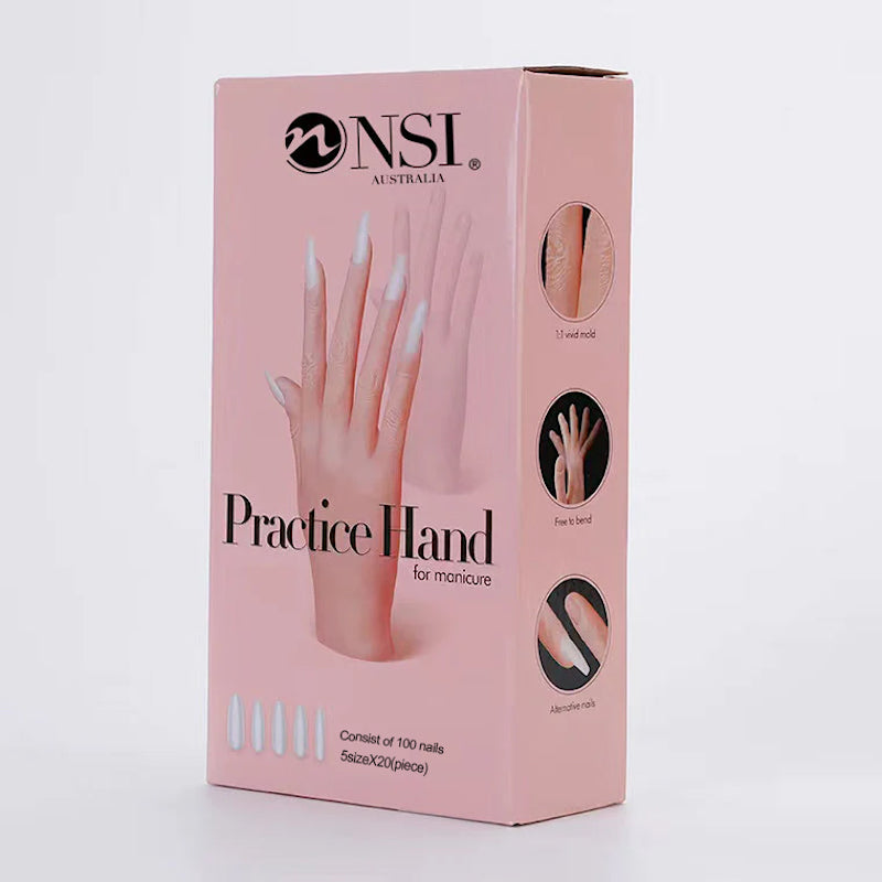 Professional Silicone Nail Practice Hand for Manicure Training - Realistic Nail Art Practice Hand for Beginners & Professionals - Perfect for Salon, Home Practice & Nail Tech Students