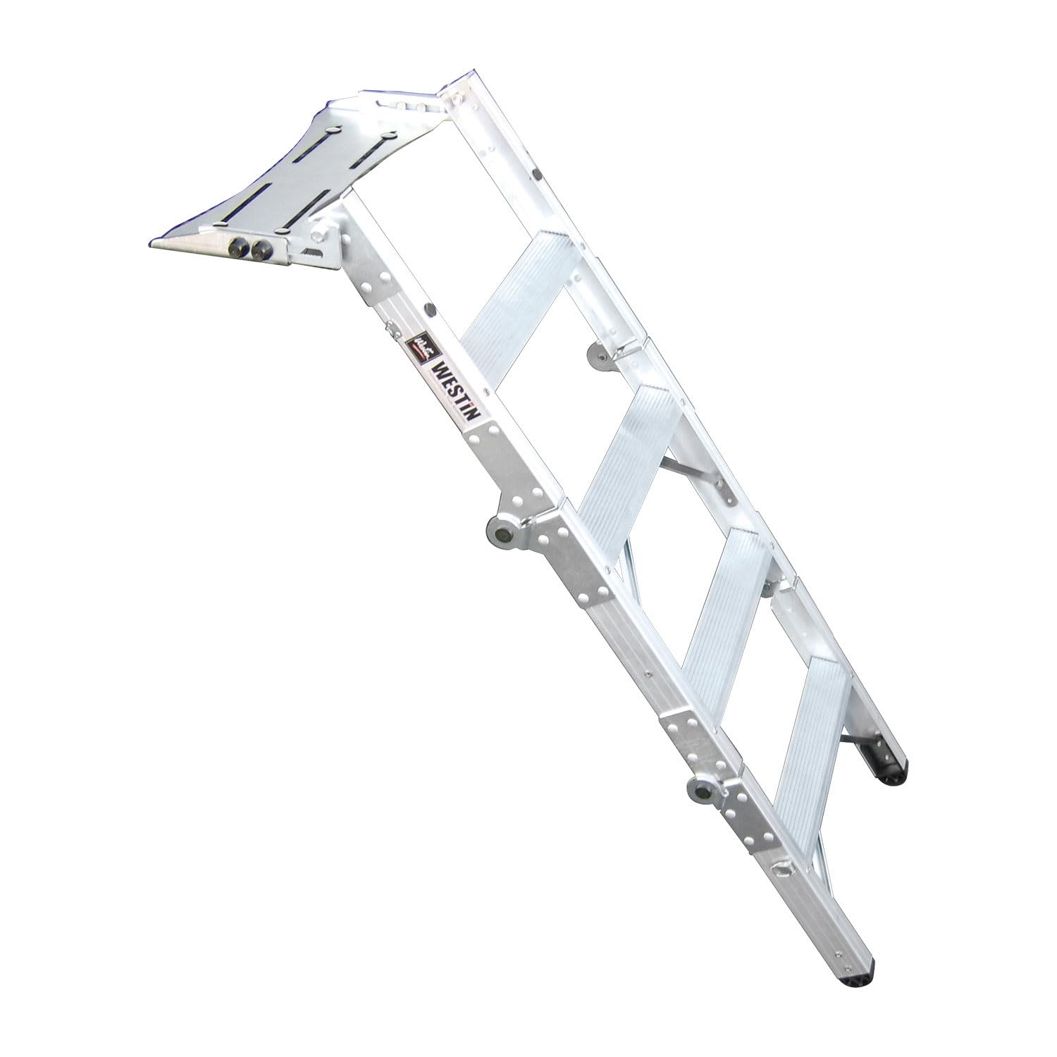 Westin 10-3000 Truck-Pal Silver Tailgate Ladder - Heavy Duty Aluminum Truck Bed Ladder for Easy Access & Loading (Fits Most Pickup Trucks) - Perfect for Camping, Hunting & Work Sites