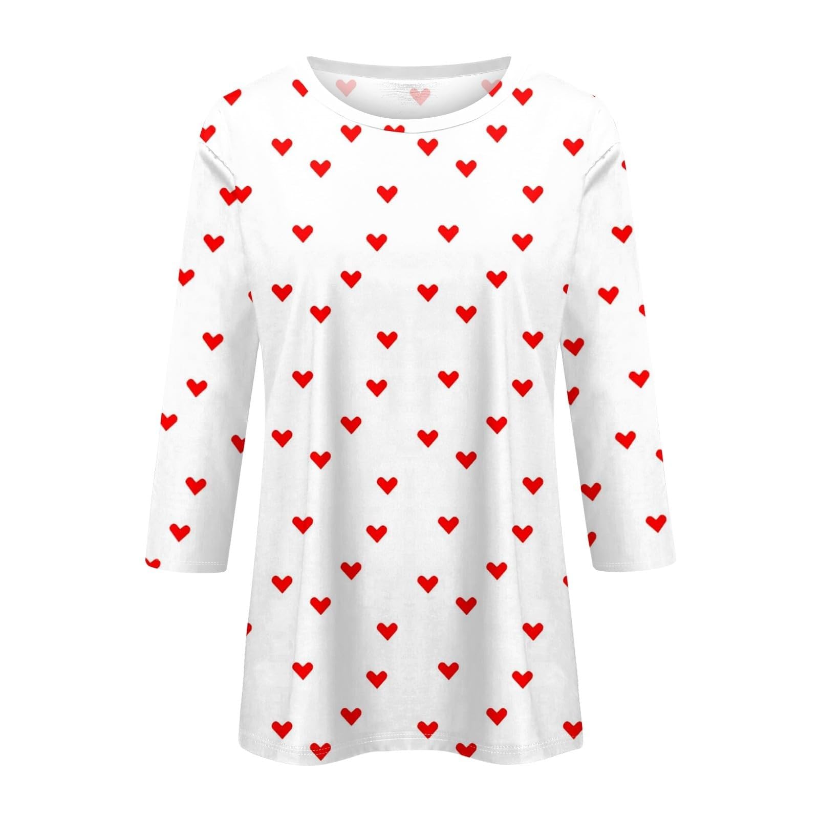 SHAOBGE Women's Valentine's Day T-Shirt - Trendy Heart Print Casual Top for Spring 2025 | Perfect for Date Nights, Girls' Night Out & Valentine's Gifts