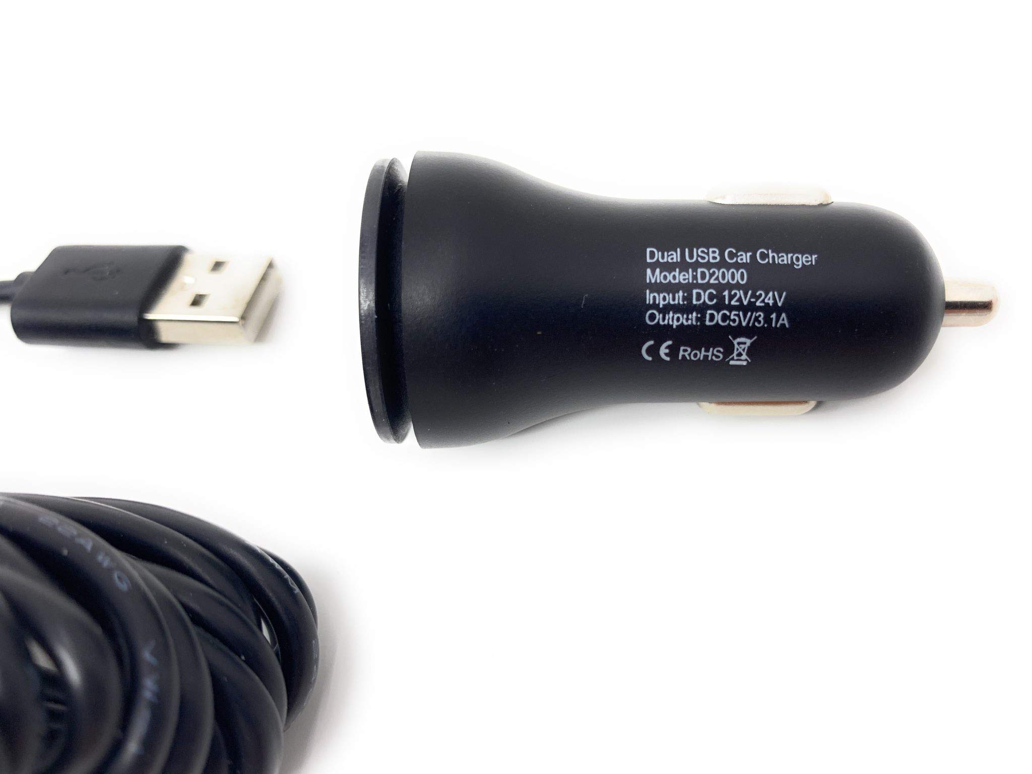 VIOFO Dual USB Car Charger Adapter for Mini-USB Dash Cam - Fast Charging for Dash Cams & Smartphones While Driving
