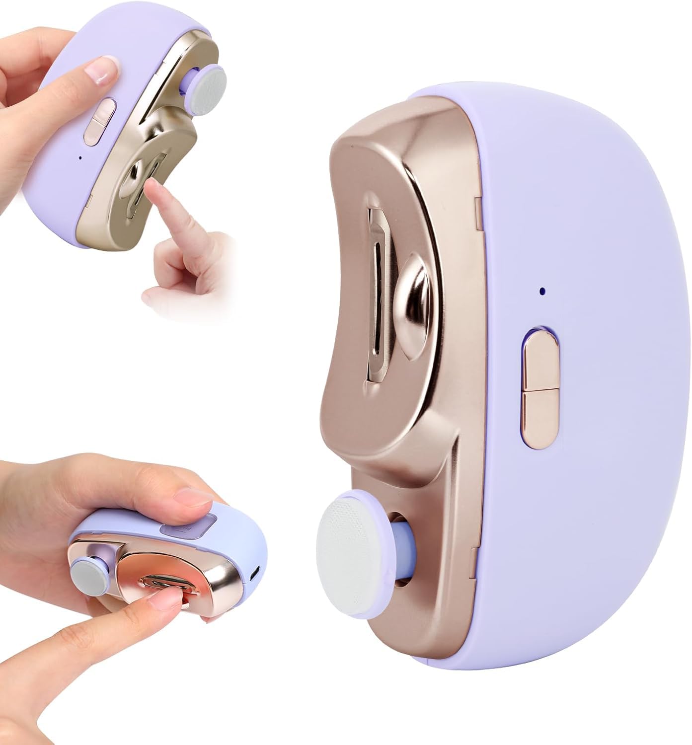3 in 1 Automatic Electric Nail Clipper with Polishing & Light - 2 Speed Adjustable Nail Trimmer for Kids, Adults & Seniors - Perfect for Home, Travel & Manicure Care (Purple)