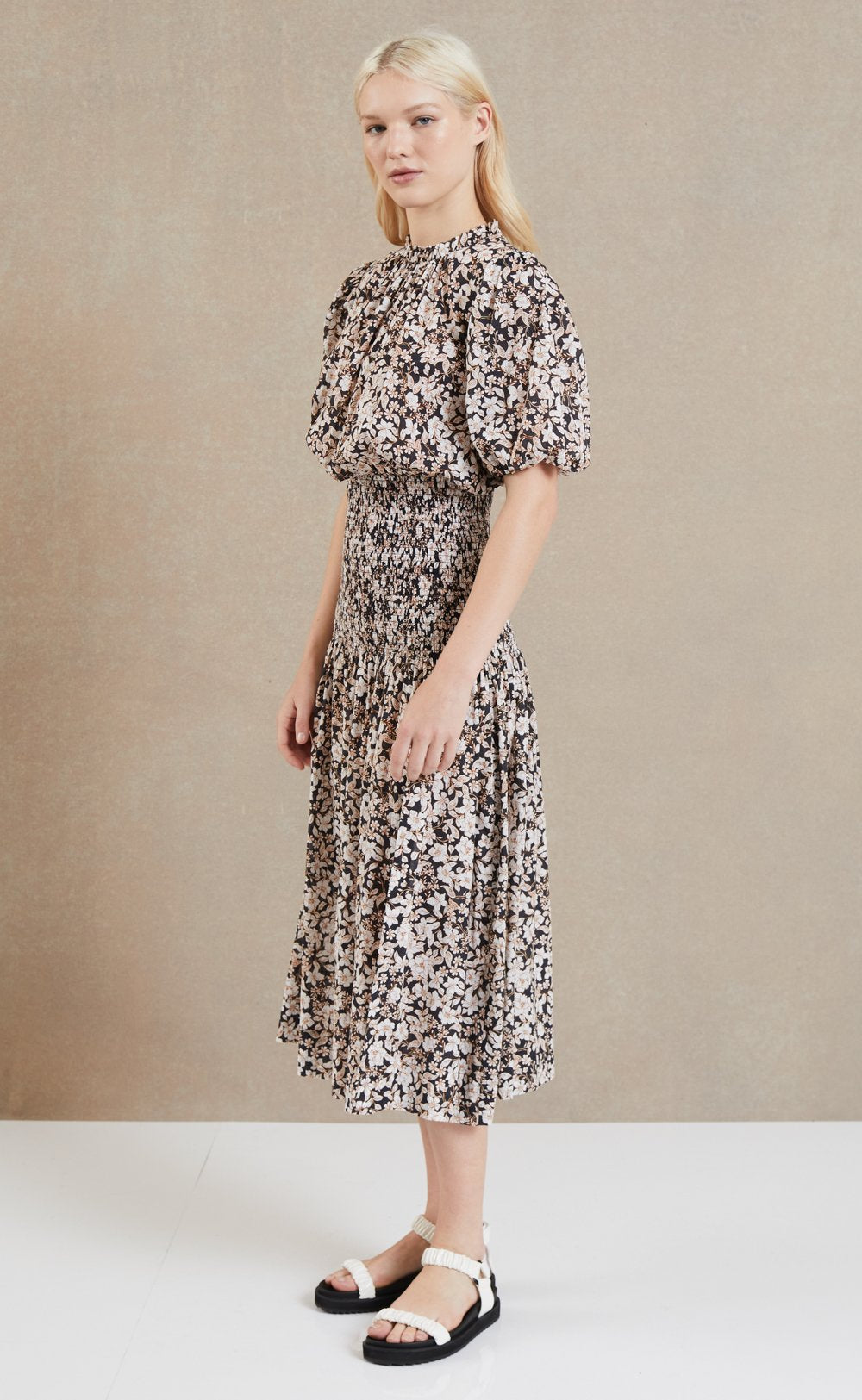 Forbidden Forest Midi Dress - Flowy Boho Floral Print Dress for Women | Perfect for Summer Vacations, Beach Getaways & Outdoor Weddings
