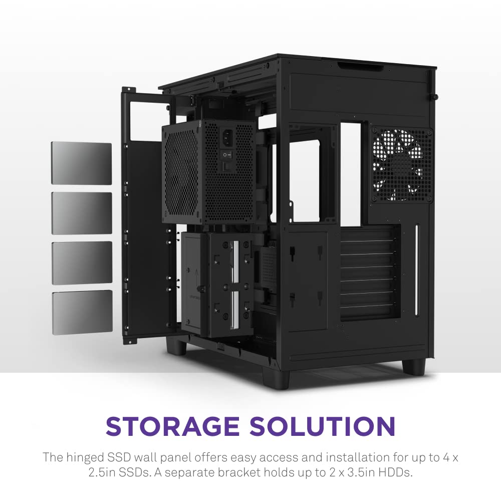NZXT H9 Elite ATX Mid-Tower PC Gaming Case - 3 x 120mm RGB Fans with Controller - Tempered Glass Panels - 360mm Radiator Support - Cable Management System - Black | Perfect for High-Performance Gaming Rigs & Custom Water Cooling Builds