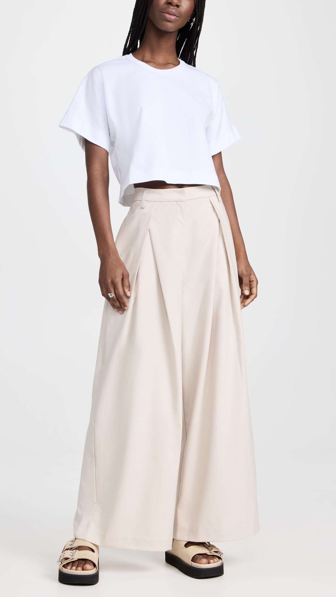 Pixie Market Women's Alew Wide Leg Pants - High Waisted Linen Trousers for Summer, Casual & Office Wear