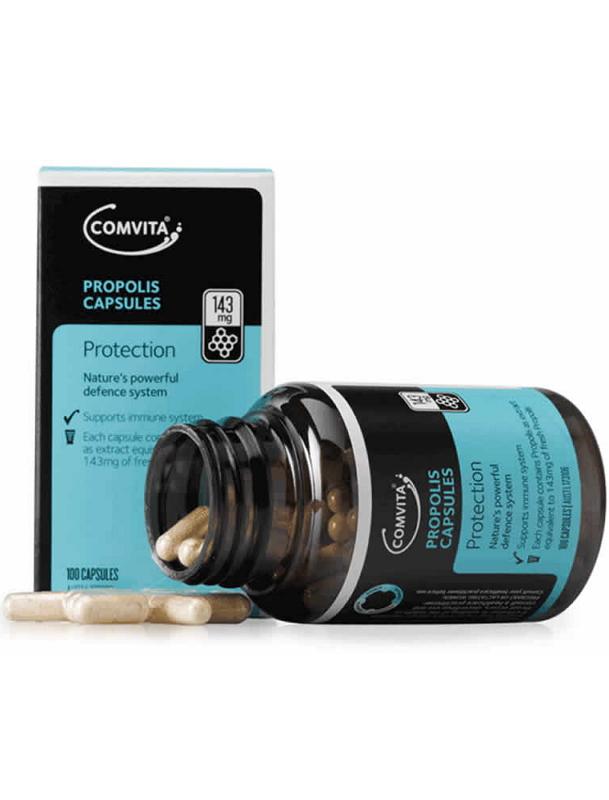 Comvita Propolis Capsules 143mg - Premium Bee Propolis Supplement for Immune Support & Antioxidant Protection - Ideal for Daily Wellness & Immune System Boost