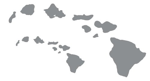 Hawaiian Island Chain Vinyl Decal - Durable Hawaii Sticker in Silver Finish | Perfect for Car Windows, Laptops, Water Bottles & Travel Accessories