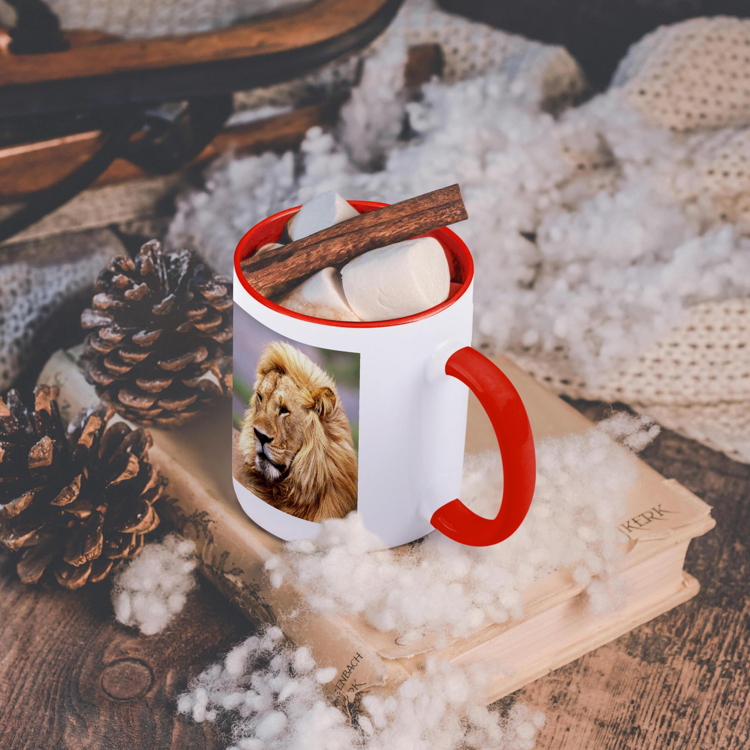 3D Rose 15oz Two-Tone Red and White Ceramic Coffee Mug - Perfect for Home, Office, or Gift Giving