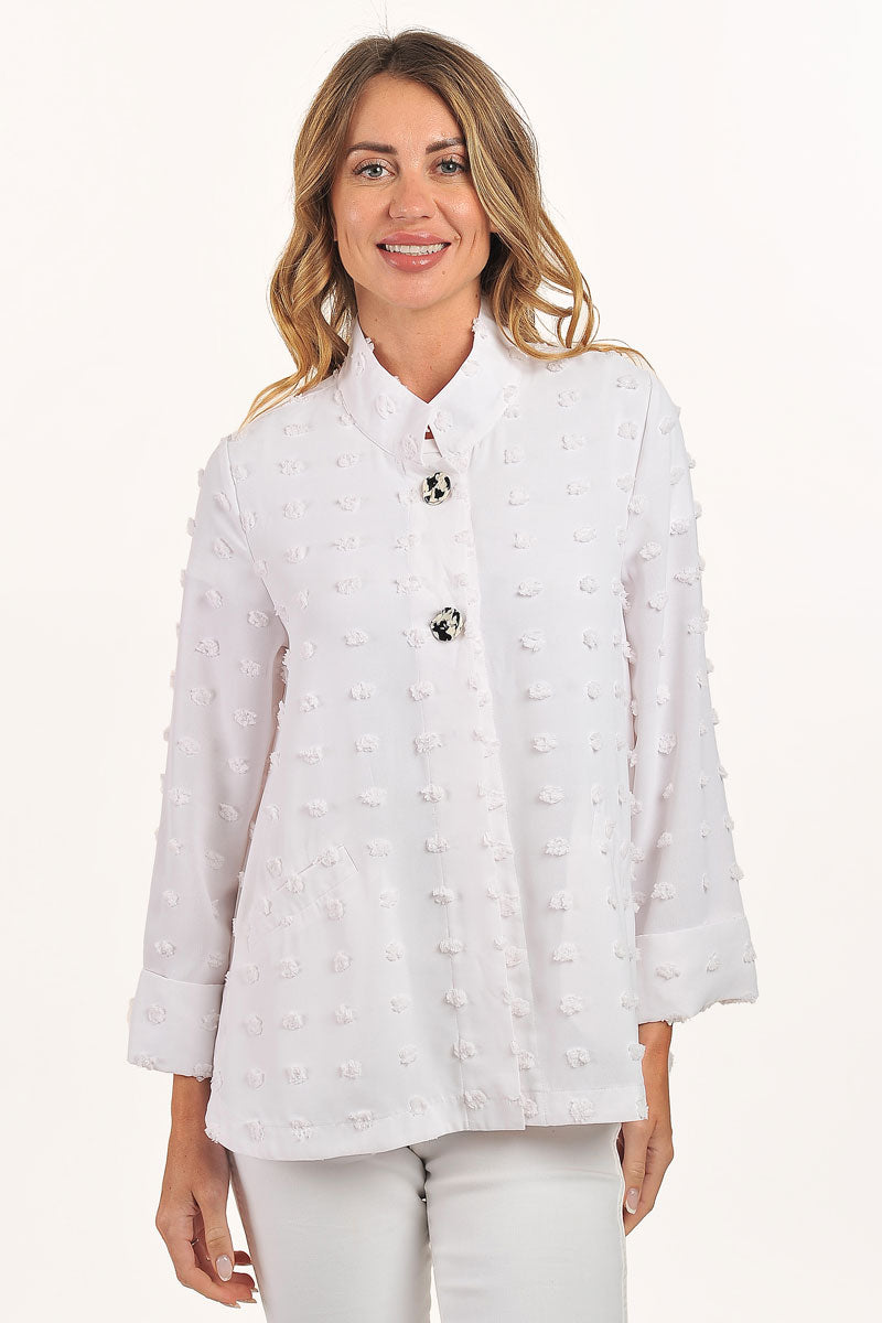 Stylish Lemon Grass Flocked Front Button Jacket for Women - Cozy Outerwear for Fall & Winter Fashion | Perfect for Casual Outings & Office Wear
