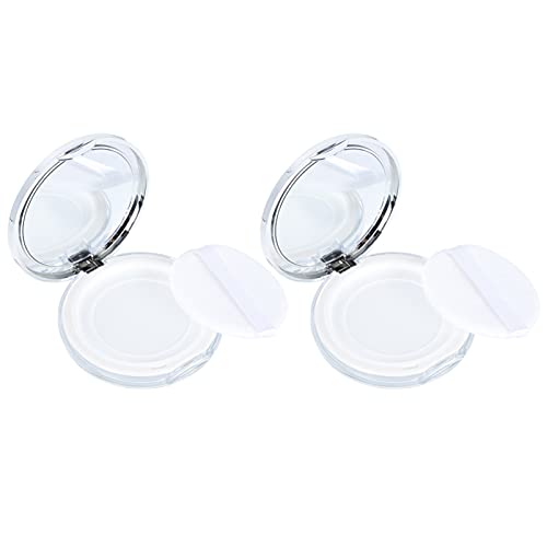 FRCOLOR 2-Pack Empty Makeup Powder Containers with Puff & Sifter - Refillable Cosmetic Jars for Loose Powder, Foundation & Mineral Makeup | Perfect for Travel, Home Use & Professional Makeup Artists