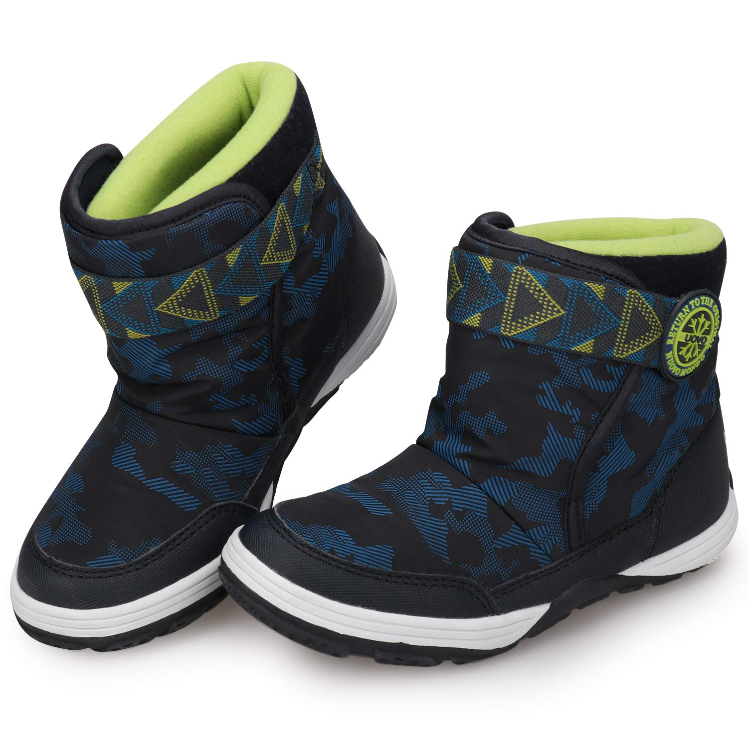 **Waterproof Boys Snow Boots - Winter Boots for Kids with Warm Fur Lining & Slip-Resistant Sole - Toddler & Little Boys Outdoor Snow Boots for Cold Weather Play & Winter Adventures**