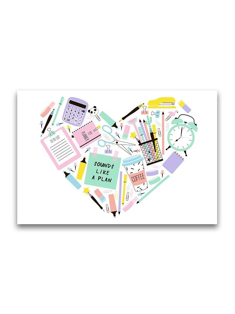 Heart Shaped School Supplies Poster - Smartprints Classroom Decor for Teachers, Students & Home Schooling - Perfect for Bulletin Boards, Lockers & Study Spaces