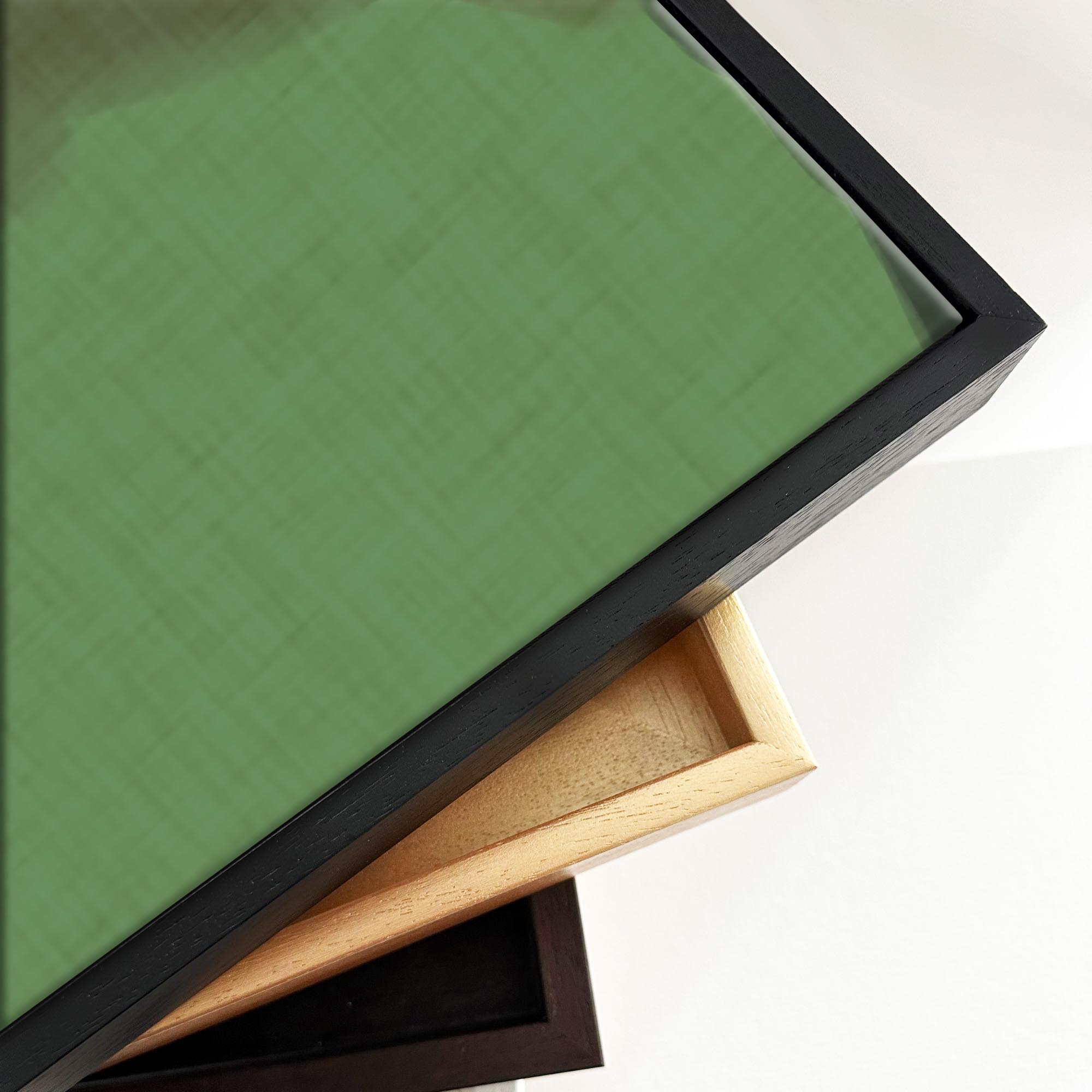 Rothko Green Framed Canvas Wall Art - Modern Abstract Painting for Living Room, Bedroom & Office Decor