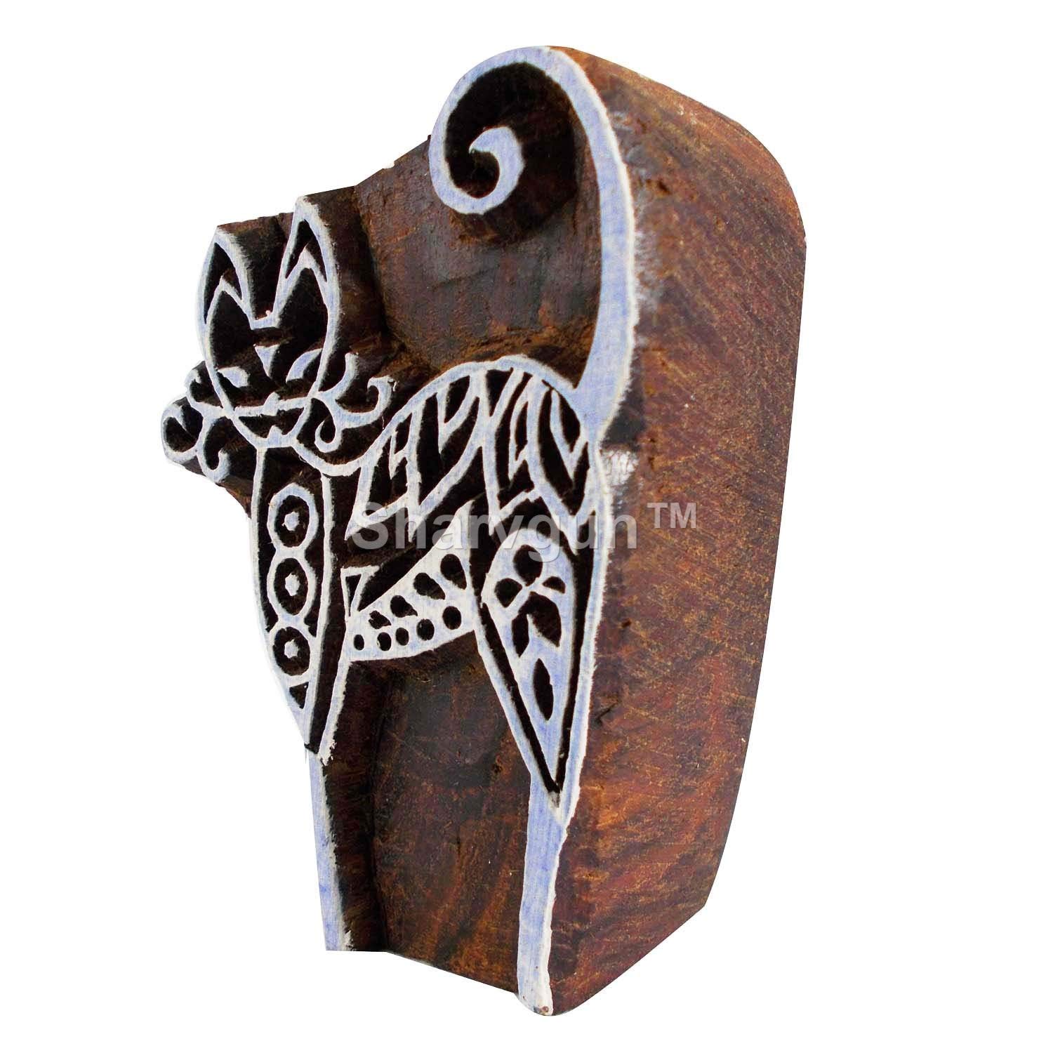 Handmade Wooden Cat Motif Stamp for Fabric, Clay & Pottery - Indian Block Printing Tool for Henna Tattoo & Scrapbooking - DIY Craft Stamp for Home Decor & Gift Making