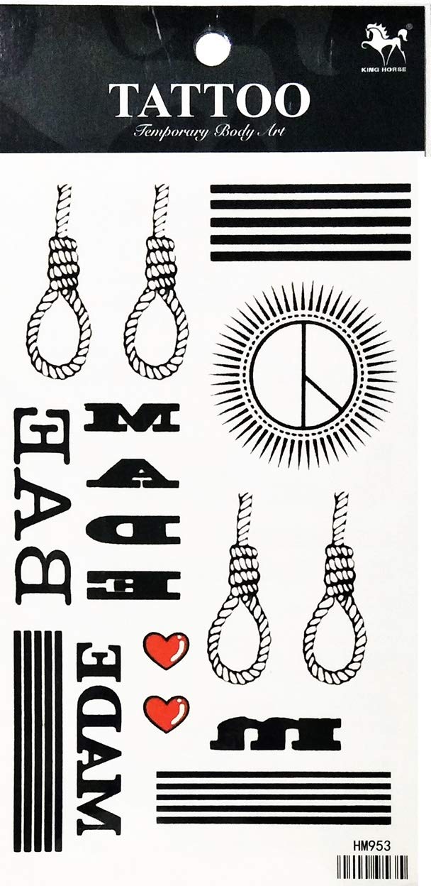 2 Sheets Rope Temporary Tattoos - Waterproof Fake Body Art for Men & Women - Perfect for Arm, Chest & Shoulder - Great for Parties, Festivals & Costume Events